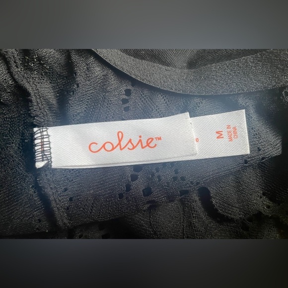 Colsie Floral Eyelet Design Front Hook Corset Closure Bralette in Black sz Med - Picture 8 of 9